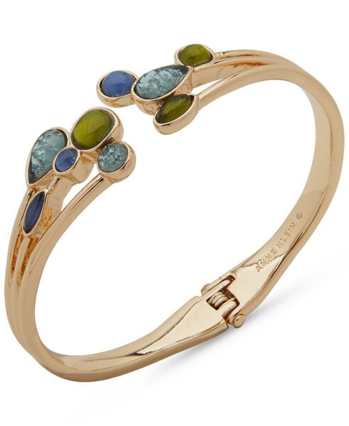 Gold-Tone Multicolor Stone Cuff Bracelet