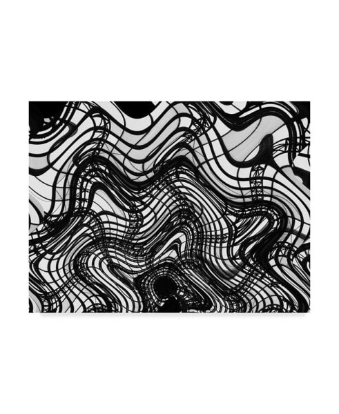 American School Black and White Ceiling Wavy Canvas Art - 20" x 25"