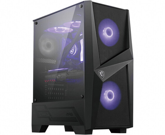 MSI MAG FORGE 100M - Midi Tower - PC - Tempered glass - Black,Transparent - ATX,Micro ATX,Mini-ITX - Gaming