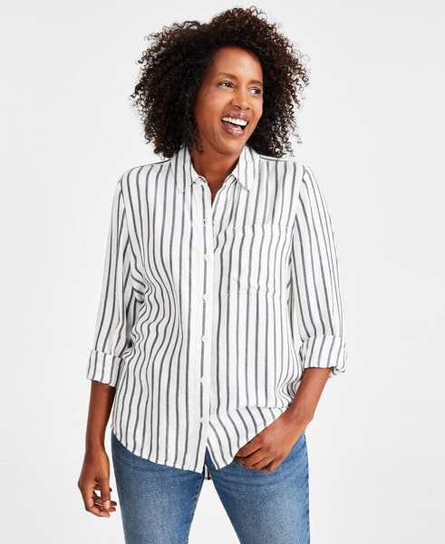 Women's Sparkle Button-Up Shirt, Created for Macy's