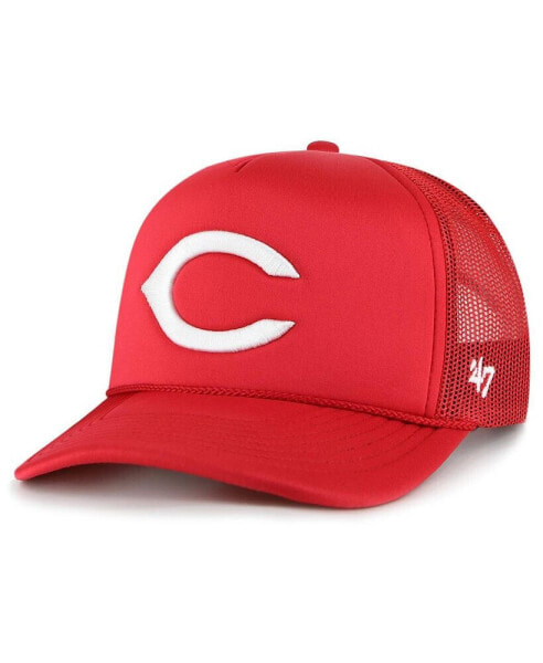 Men's Red Cincinnati Reds Foam Logo Trucker Snapback Hat