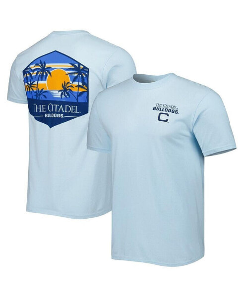 Men's Light Blue Citadel Bulldogs Landscape Shield T-shirt