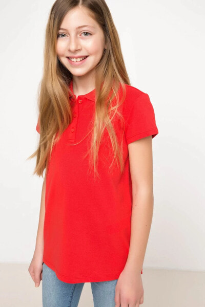 Kırmızı Kız Çocuk Basic Genç Kız Polo T-Shirt G6060A6Z.17Sp.Rd227