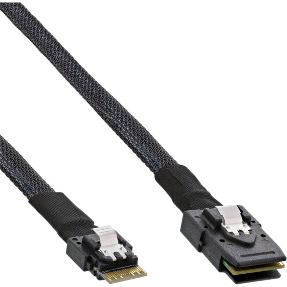 InLine Slim SAS cable - SFF-8654 to Mini SAS SFF-8087 - 12Gb/s - 1m