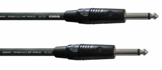 Cordial CPL 20 PP 25, 6.35mm, Male, 6.35mm, Male, 20 m, Black