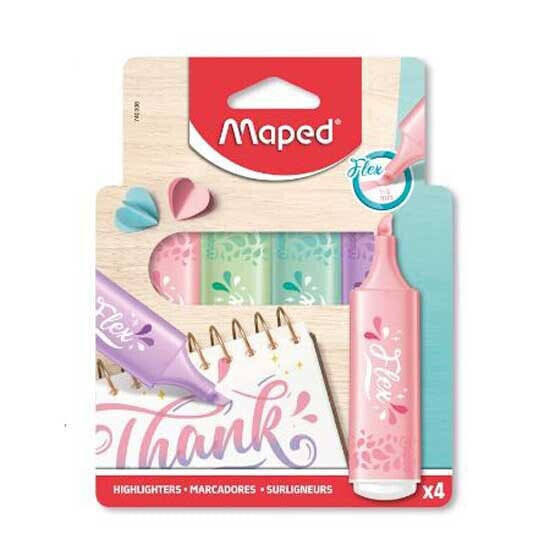 MAPED Pastel flex marker pen 4 units