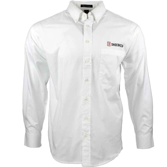 SHOEBACCA Ezcare Pinpoint Long Sleeve Button Up Shirt Mens White Casual Tops 502