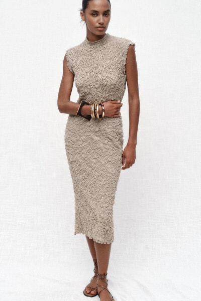 Textured knit dress