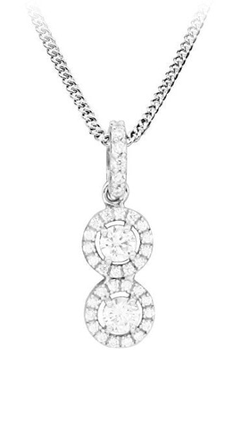 Charming silver pendant with clear zircons SVLP0339SH8BI00