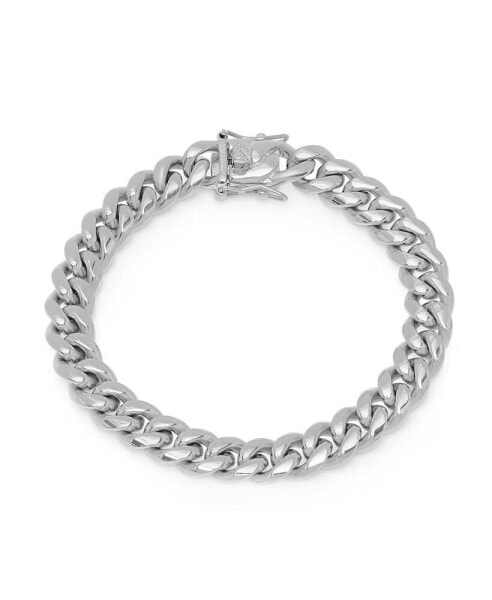 Men's Stainless Steel Miami Cuban Chain Link Style Bracelet with 10mm Box Clasp Bracelet