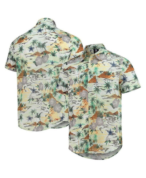 Men's Tan Dallas Cowboys Paradise Floral Button-Up Shirt