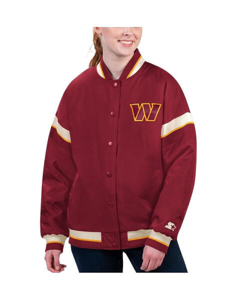 Women's Burgundy Washington Commanders Tournament Full-Snap Varsity Jacket