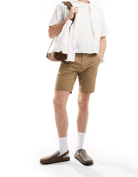 Farah hawk chino short in beige