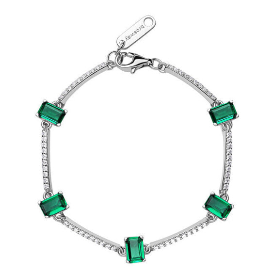 Fancy Life Green Cubic Zirconia Silver Bracelet FLG04