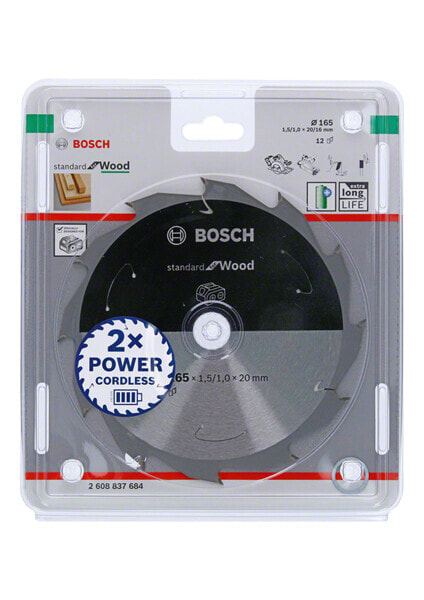 Пила аккумуляторная Bosch Standard Wood 165x20x12z