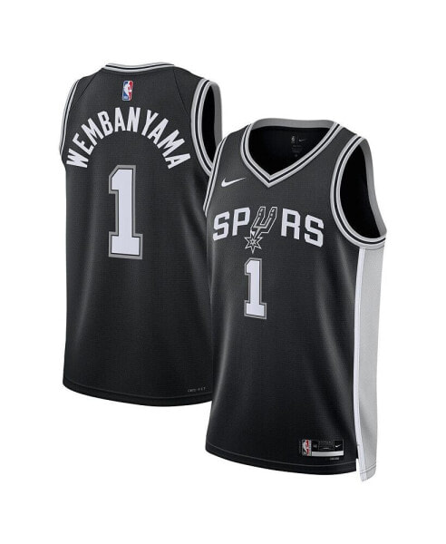 Men's and Women's Victor Wembanyama Black San Antonio Spurs 2023 NBA Draft First Round Pick Swingman Jersey - Icon Edition