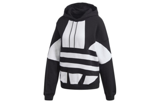 adidas originals三叶草 Logo Women's Hoodie 大Logo连帽卫衣 女款 黑色 / Худи Adidas originals Logo