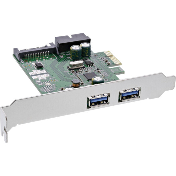InLine 2+2ports USB 3.0 host controller - PCIe - with SATA power and LP bracket