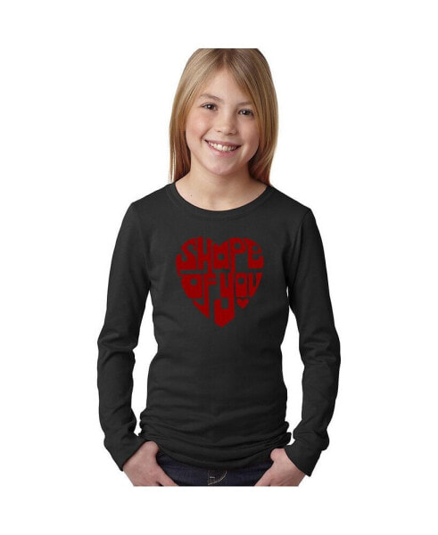 Big Girl's Word Art Long Sleeve T-Shirt - Shape of You