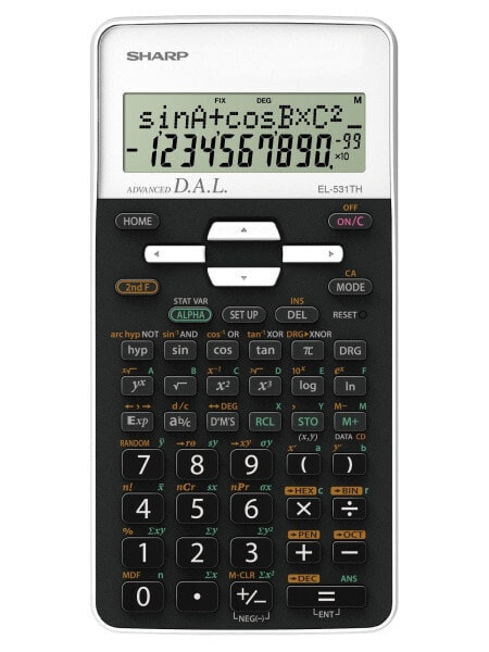 Sharp EL531TH - Pocket - Scientific - 10 digits - 2 lines - Battery - Black,White
