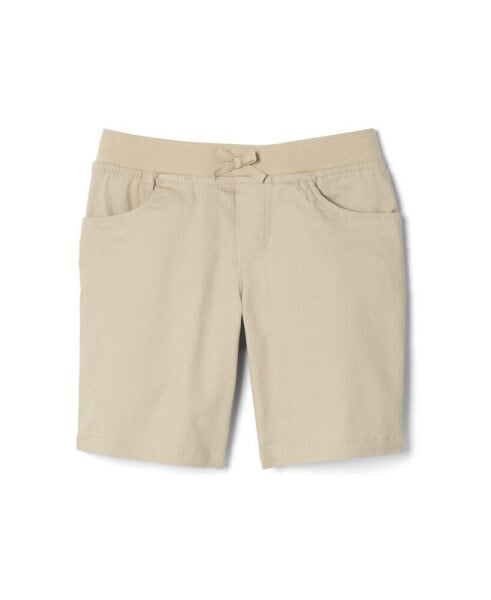 Big Girls Pull-on Tie Front Stretch Twill Short