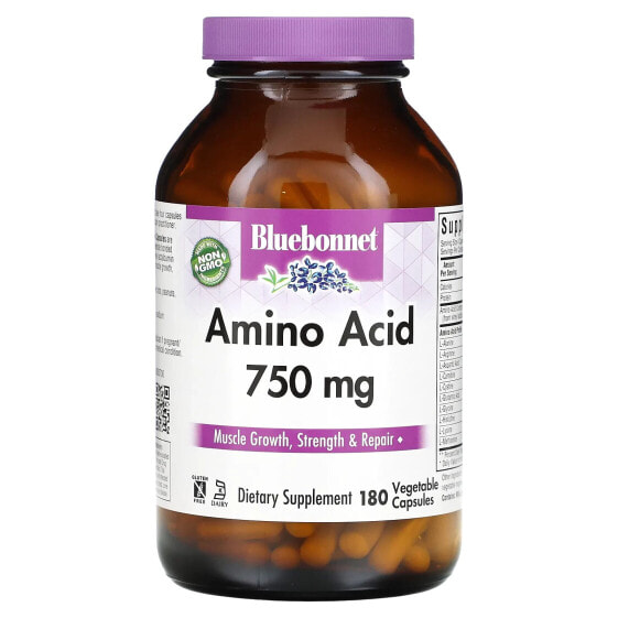 Аминокислоты Bluebonnet Nutrition 750 мг, 180 капсул