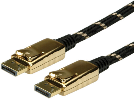 ROLINE 11.04.5649 - 10 m - DisplayPort - DisplayPort - Male - Male - Black - Gold