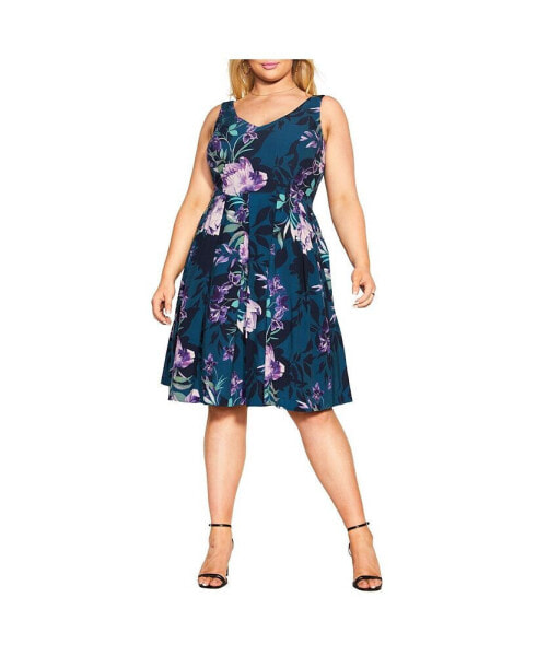 Plus Size Hydrangea Print Dress