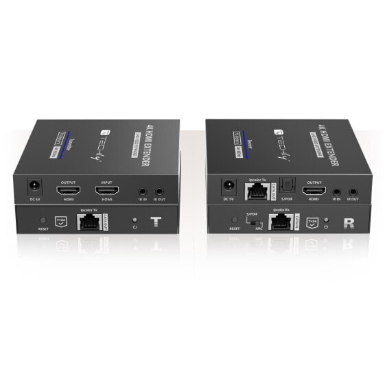 Techly IDATA-EXT-676 - 3840 x 2160 pixels - AV transmitter & receiver - 70 m - Wired - Black - HDCP