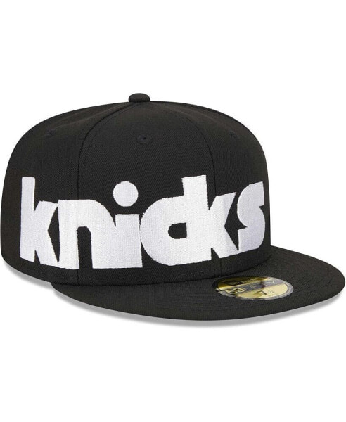 Men's Black New York Knicks Checkerboard UV 59FIFTY Fitted Hat