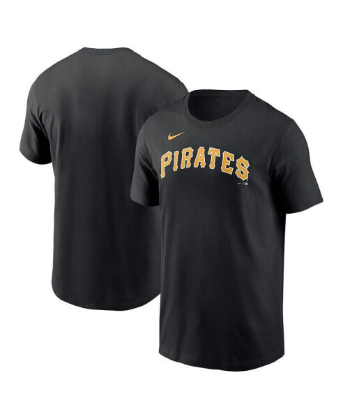 Men's Black Pittsburgh Pirates Fuse Wordmark T-shirt