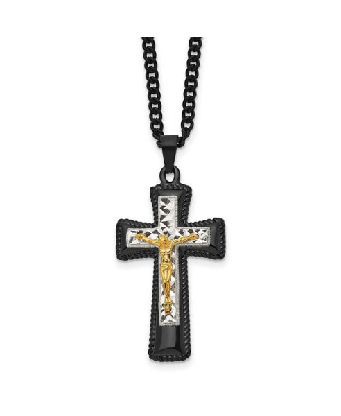 Brass Crucifix Curb Chain Pendent Necklace