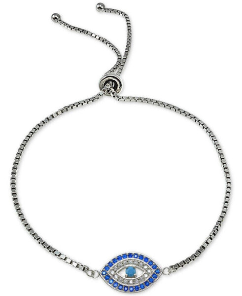 Cubic Zirconia Evil Eye Bolo Bracelet in Sterling Silver, Created for Macy's