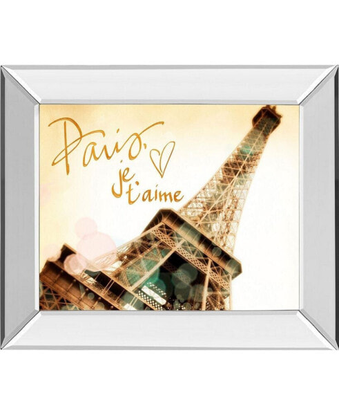 Paris, J'Taime by Emily Navas Mirror Framed Print Wall Art, 22" x 26"