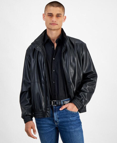 Men's Bonny2435 Slim-Fit Faux-Leather Jacket