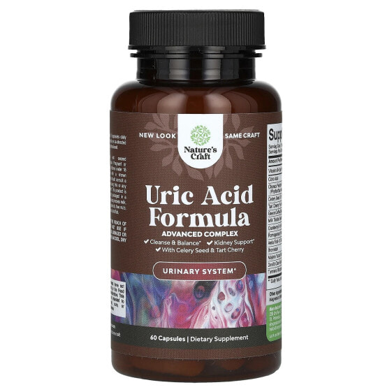 Витамины и БАДы Натуральный препарат Uric Acid Formula, 60 капсул от Nature's Craft