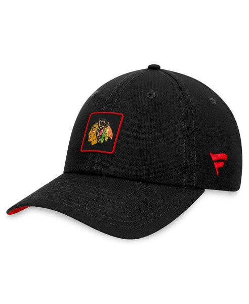 Бейсболка регулируемая Fanatics мужская черного цвета Chicago Blackhawks Authentic Pro Rink