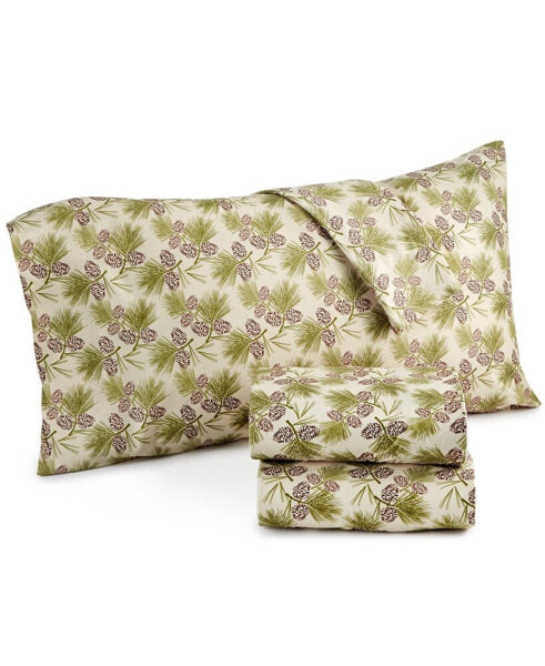 Micro Flannel Printed Queen 4-pc Sheet Set