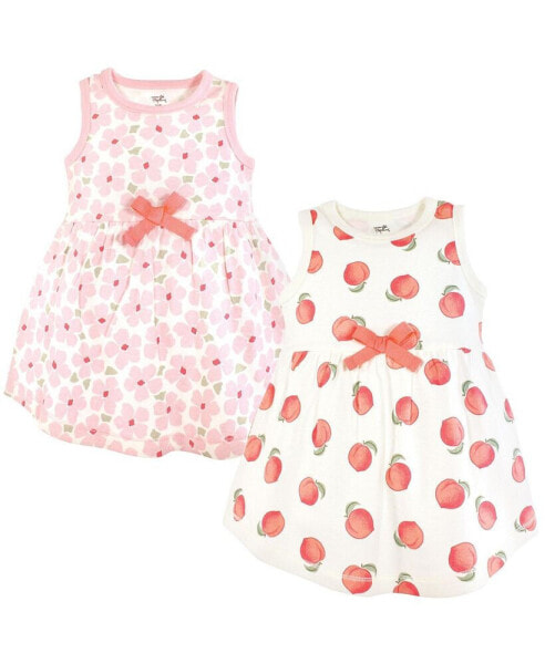 Infant Girl Organic Cotton Sleeveless Dresses, Peach