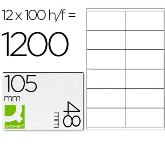 Клейкие этикетки Q-Connect KF10657 Белый 100 Листья 105 x 48 mm