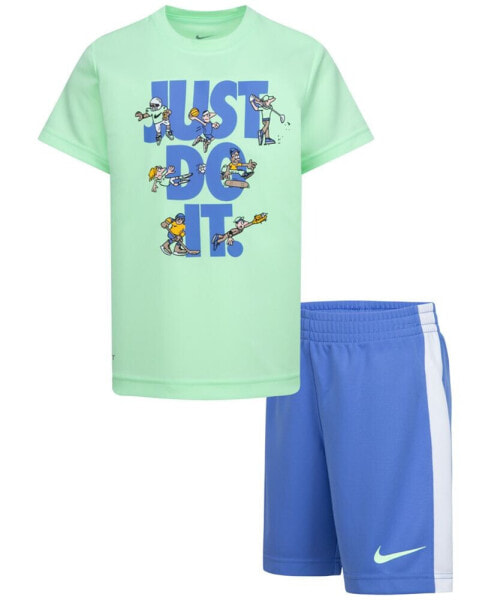Комплект Nike для малышей Джаст Ду Ит с футболкой и шортами двухштучный Дри-Фит