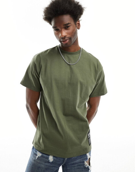 Dr Denim Trooper relaxed fit t-shirt with logo in khaki