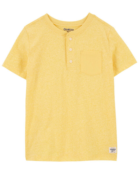 Kid Heathered Pocket Henley 8