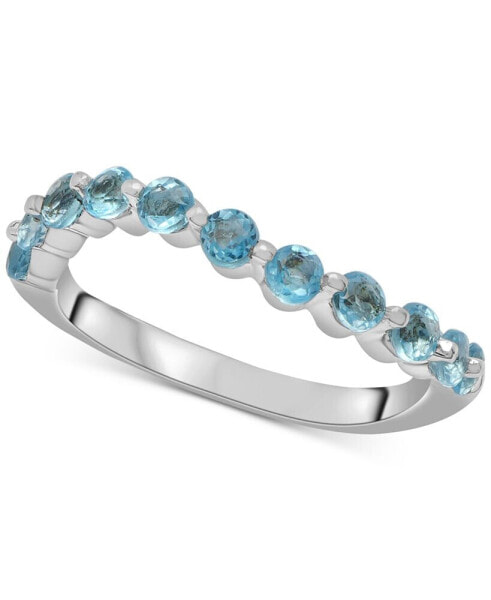 Blue Topaz Wave Ring (7/8 ct. t.w.) in Sterling Silver
