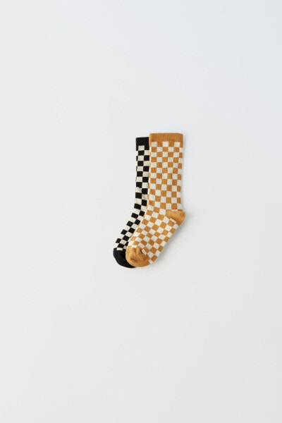 2-pack of chequered socks