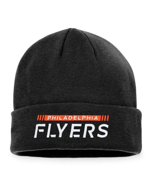 Men's Black Philadelphia Flyers Authentic Pro Rink Cuffed Knit Hat
