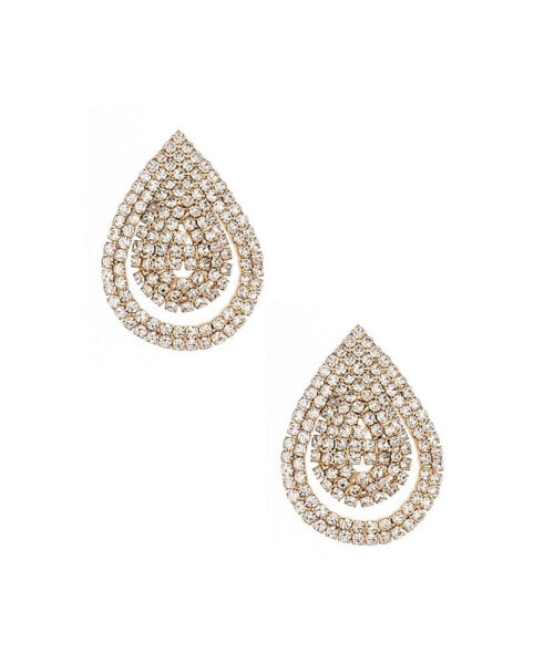 Sparkle Teardrop Studs in 18K Gold Plating