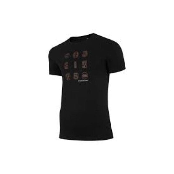 Мужская футболка спортивная черная с логотипом 4F M H4Z21-TSM018 Black