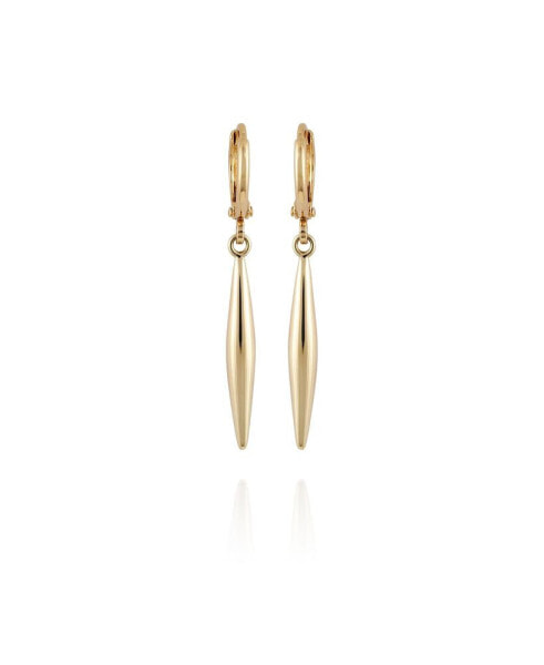 Gold-Tone Spear Dangle Huggie Hoop Dangle Drop Earrings
