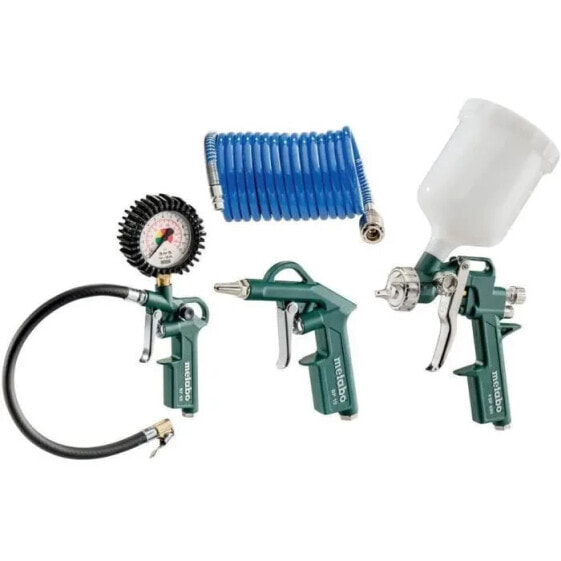 METABO - LPZ 4 Druckluft-Werkzeug-Set (Ausblaspistole, Reifenfllpistole, Spiralschlauch-Lackierpistole, Anschlussstck
